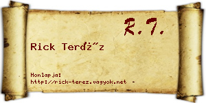 Rick Teréz névjegykártya